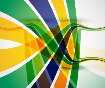 Indah Brasil Bendera Gelombang Latar Belakang Berwarna-warni Konsep