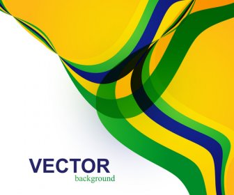 Beau Drapeau Brésil Vague Fond Coloré Concept