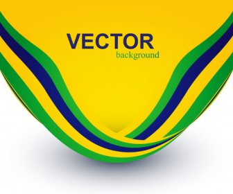 Beau Drapeau Brésil Vague Fond Coloré Concept