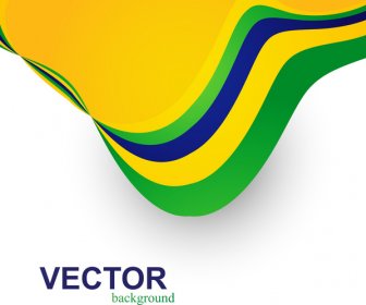 아름 다운 브라질 국기 파도 개념 화려한 배경