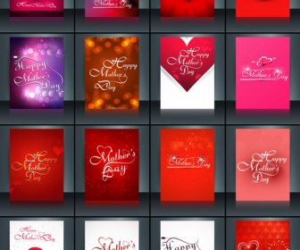 Beautiful Brochure Collection Card Set Template Mothers Day Presentation Colorful Background Vector