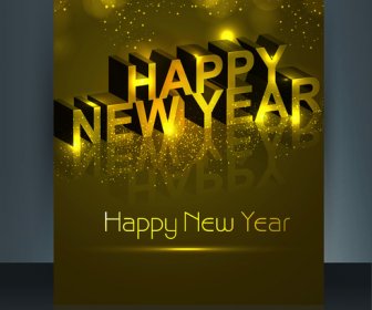 Beautiful Brochure Happy New Year Template Vector Colorful Design