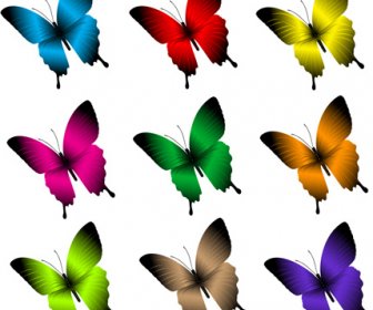 美しい蝶ベクトルのアイコンを設定