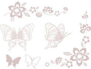 Güzel Kelebek Lign Sanat Logo Tasarım öğeleri Vektör