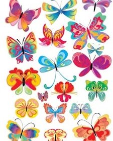 Schöne Schmetterling Logo Design Elemente Freie Vektor