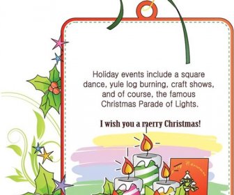 красивые свечи, светящийся веселая рождественская открытка вектор