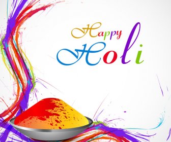 Beautiful Card Colorful Holi Gulal Presentation Celebration Festival Vector Background