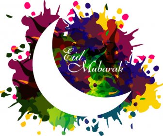 Bella Celebrazione Ramadan Kareem Luminoso Colorato Di Vettore