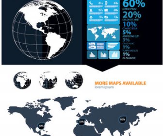 Schöne Klare Graue Infografik Elemente Für Web Und Print-Nutzung Weltweit Breite Vektor-illustration