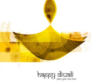 Indah Berwarna-warni Happy Diwali Diya Cerah Floral Vector Festival Hindu Desain