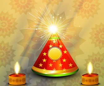 Disegno Vettoriale Di Diwali Bella Carta Artistica Diya