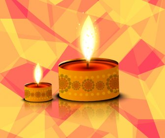Schöne Diwali Diya Kunst Element Vektor Hintergrund