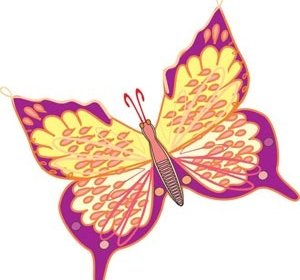 Beautiful Floral Art Butterfly Free Vector