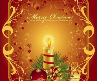 Beautiful Floral Art Frame On Merry Christmas Card Vector
