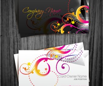 Beautiful Floral Business Cards Vectors