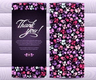 아름 다운 꽃 패턴 카드 세트