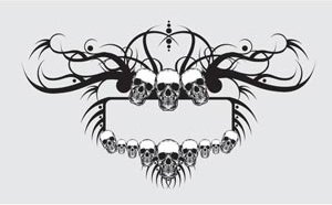 Bannière De Style Cadre Magnifique Crâne Florale