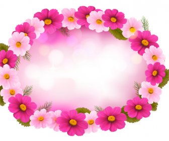 Beautiful Flower Frame Vector Graphics