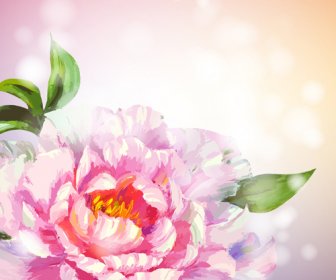 Beautiful Flower With Pink Backgrounds Vector