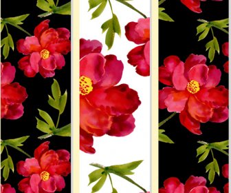 Schöne Blumen-Design Banner Vektor-set