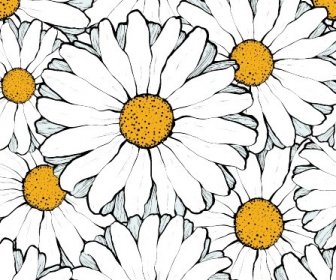 Schöne Blumen Musterdesign Kunst Vektor