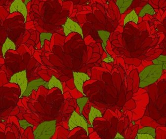 Beautiful Flowers Seamless Pattern Art Vector