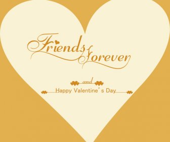 Schöne Freunde Herz Ewig Für Happy Valentines Tag Stilvoll Text Farbigen Hintergrund Vektor