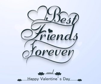 Belos Amigos Para Sempre Para Feliz Dia Dos Namorados Coração Vetor De Texto Elegante Fundo Colorido