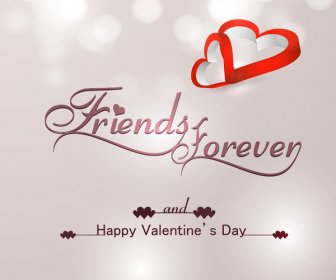 Belos Amigos Para Sempre Para Feliz Dia Dos Namorados Coração Vetor De Texto Elegante Fundo Colorido