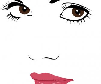 Beautiful Girl Face Design Vector Set