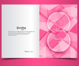 Beautiful Greeting Card Or Happy Womens Day Colorful Holiday Polygon Texture Vector Illustration
