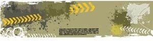 Grunge Indah Kuning Panah Sinyal Dengan Tempat Untuk Teks Vektor Banner Ilustrasi
