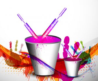 Fondo Colorido Gulal Hermoso Vector De Ilustración De Holi Festival Grunge Diseño