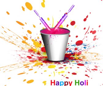 Bellissimo Sfondo Colorato Gulal Di Holi Festival Grunge Illustrazione Vettoriale