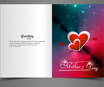 美しい心の概念母の日グリーティング カード ベクトル