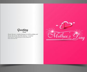 Beautiful Heart Concept Mothers Day Greeting Card Vector