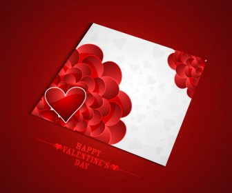 Desain Kartu Cantik Hati Bergaya Kartu Hari Valentine