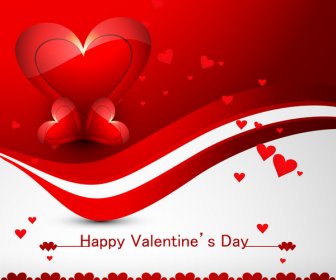 Beautiful Heart Stylish Text Design For Happy Valentines Day Colorful Card Background