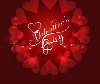 Corazon Hermoso Texto Con Estilo Diseño De Tarjeta Del Dia De San Valentin