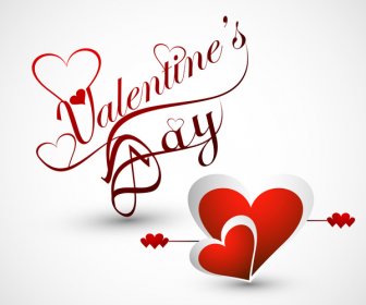 Corazon Hermoso Texto Con Estilo Diseño De Tarjeta Del Dia De San Valentin