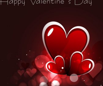 Hari Valentine Kartu Desain Yang Bergaya Cantik Hati