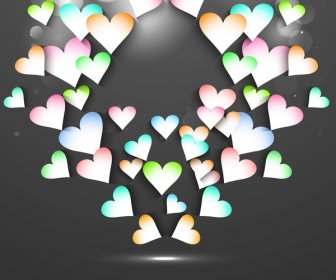 Beautiful Hearts For Happy Valentines Day Card Fantastic Background Vector