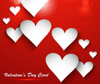 행복 한 발렌타인 데이 카드 환상적인 배경 벡터에 대 한 아름 다운 마음