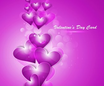 Bei Cuori Per Felice Giorno Di San Valentino Carta Fantastico Sfondo Vettoriale