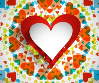 Beautiful Hearts For Happy Valentines Day Card Fantastic Background Vector