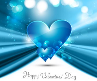 Indah Hati Untuk Bahagia Hari Valentine Kartu Fantastis Latar Belakang Vektor