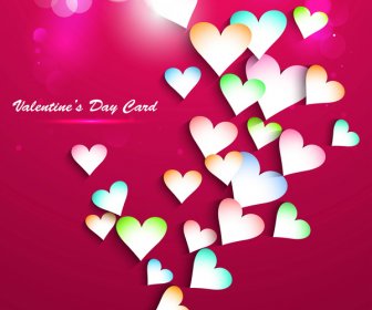 Hermosos Corazones Para Vector Feliz De Fondo Fantástico De La Tarjeta Del Día De San Valentín