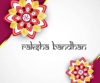 Beautiful Hindu Rakhi Card Colorful Presentation Vector Design