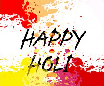美しいホーリーのカラフルなテキスト グランジお祝い背景祭ベクトル デザイン