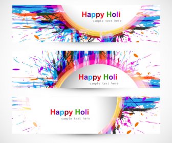 Güzel Holi Festival Kutlamaları Renkli Arka Plan Vektör Ayarlamak